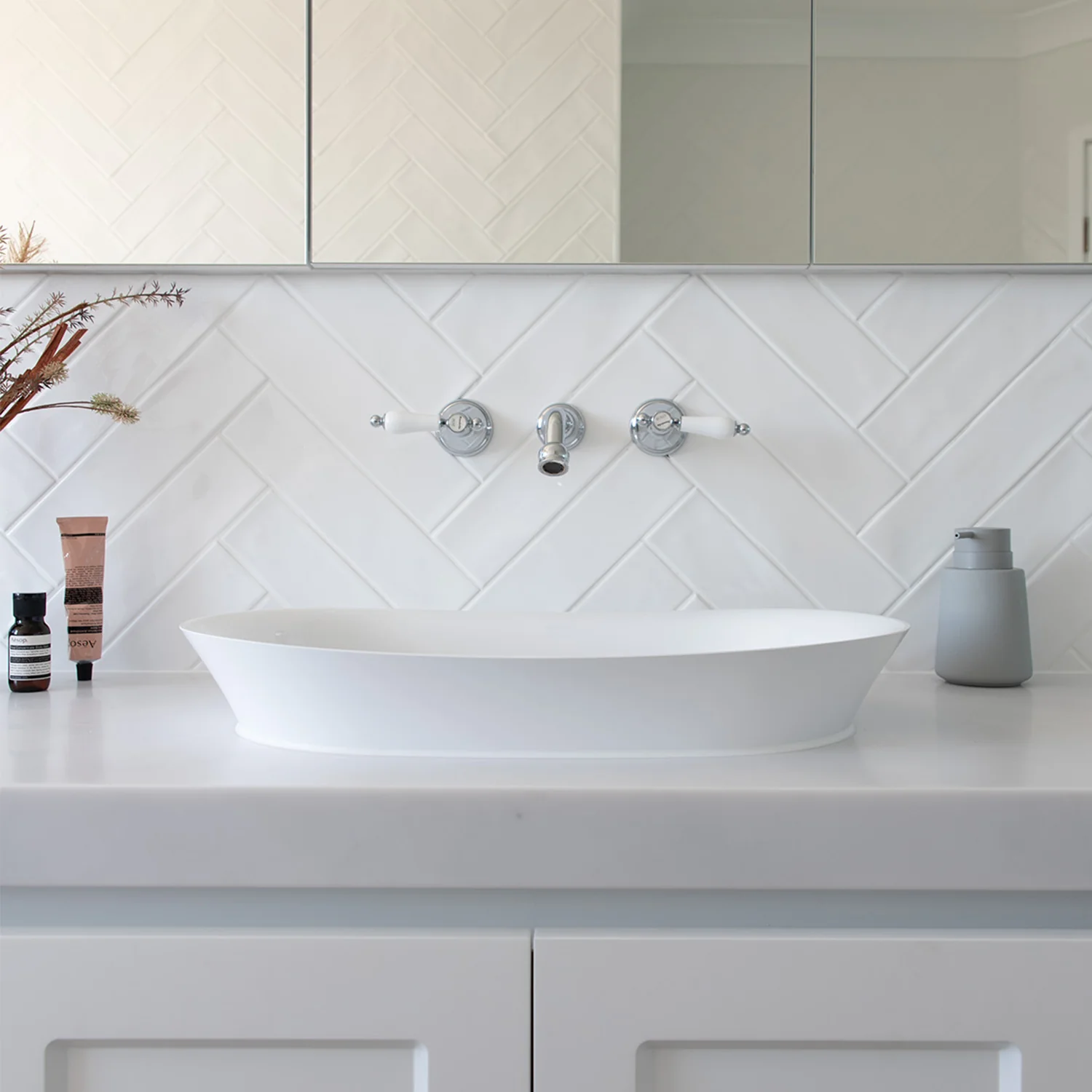 Rise Inset Oval Cast Marble Basin 560x360mm - Image 3