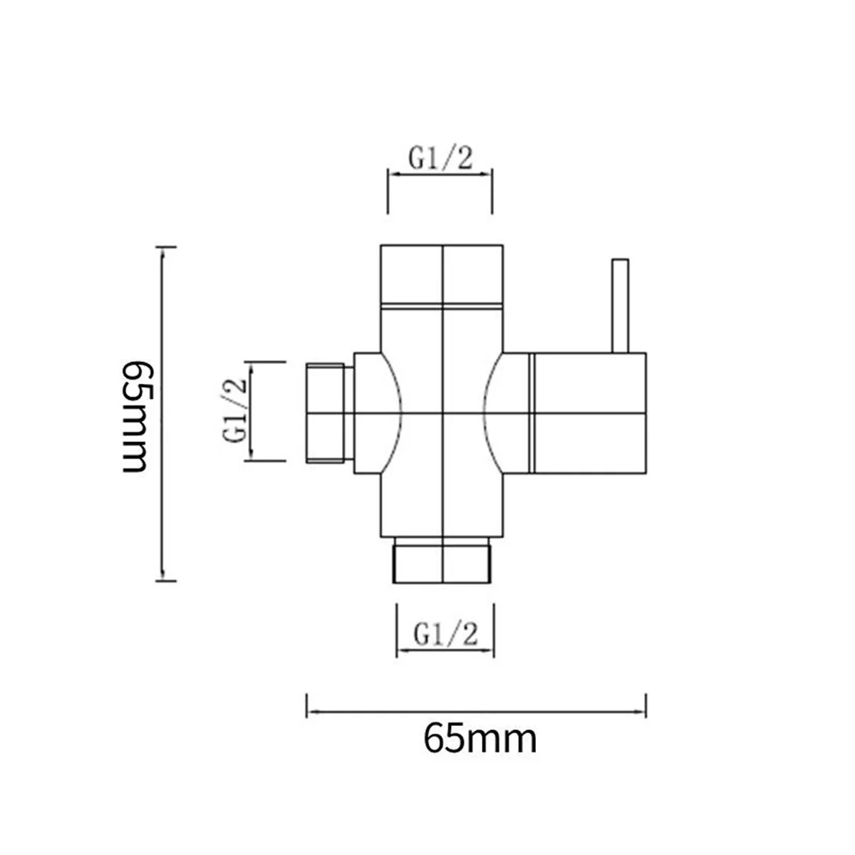 Round Bidet Spray Diverter T Section - Image 3