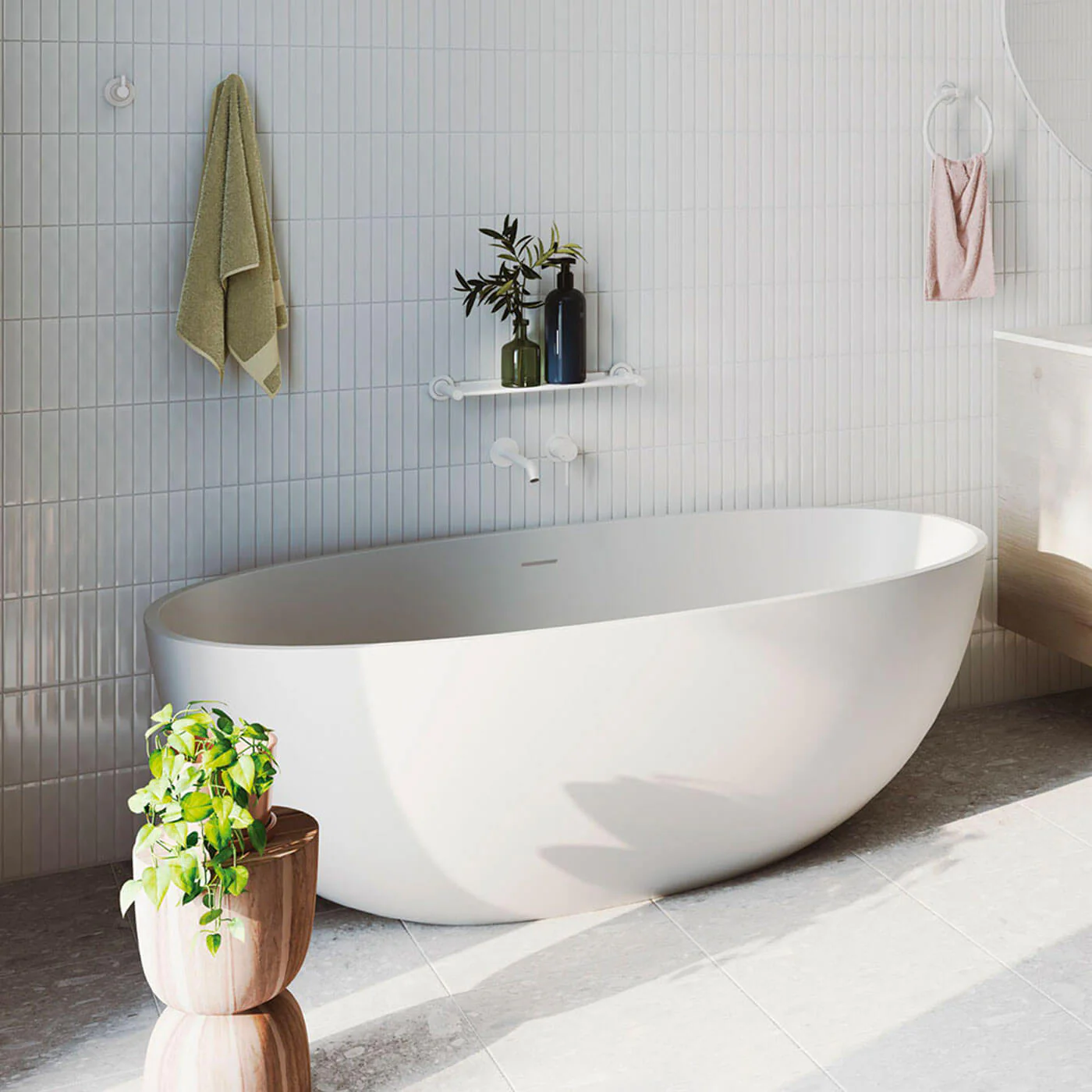 Sasso Freestanding Cast Stone Bathtub - Image 3