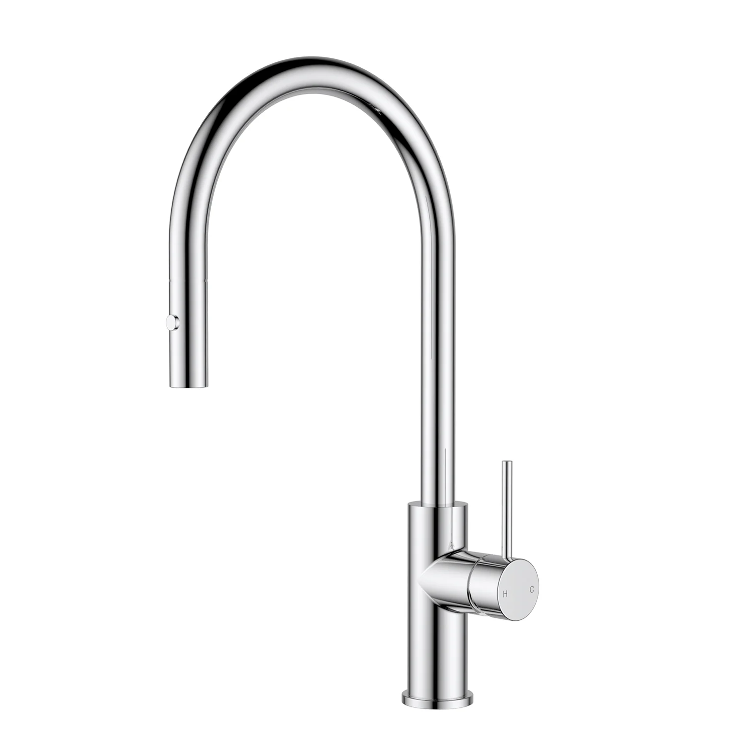 Slimline Stainless Steel Sink Mixer Gooseneck Pull-Out - Image 5