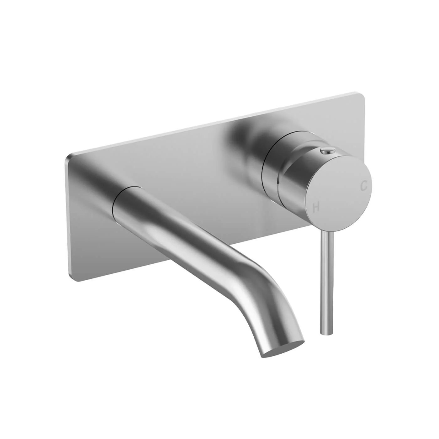 Slimline Stainless Steel Wall Mixer Set Single Backplate - Image 5