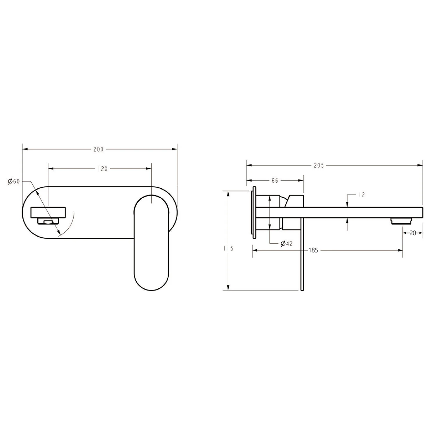 Sora Stainless Steel Wall Mixer Set Single Backplate - Image 6
