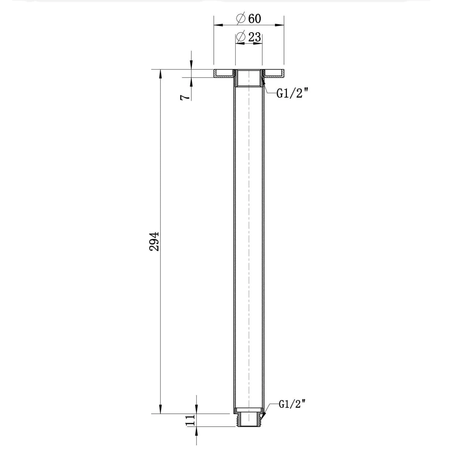 Star Vertical Shower Arm 300mm - Image 9