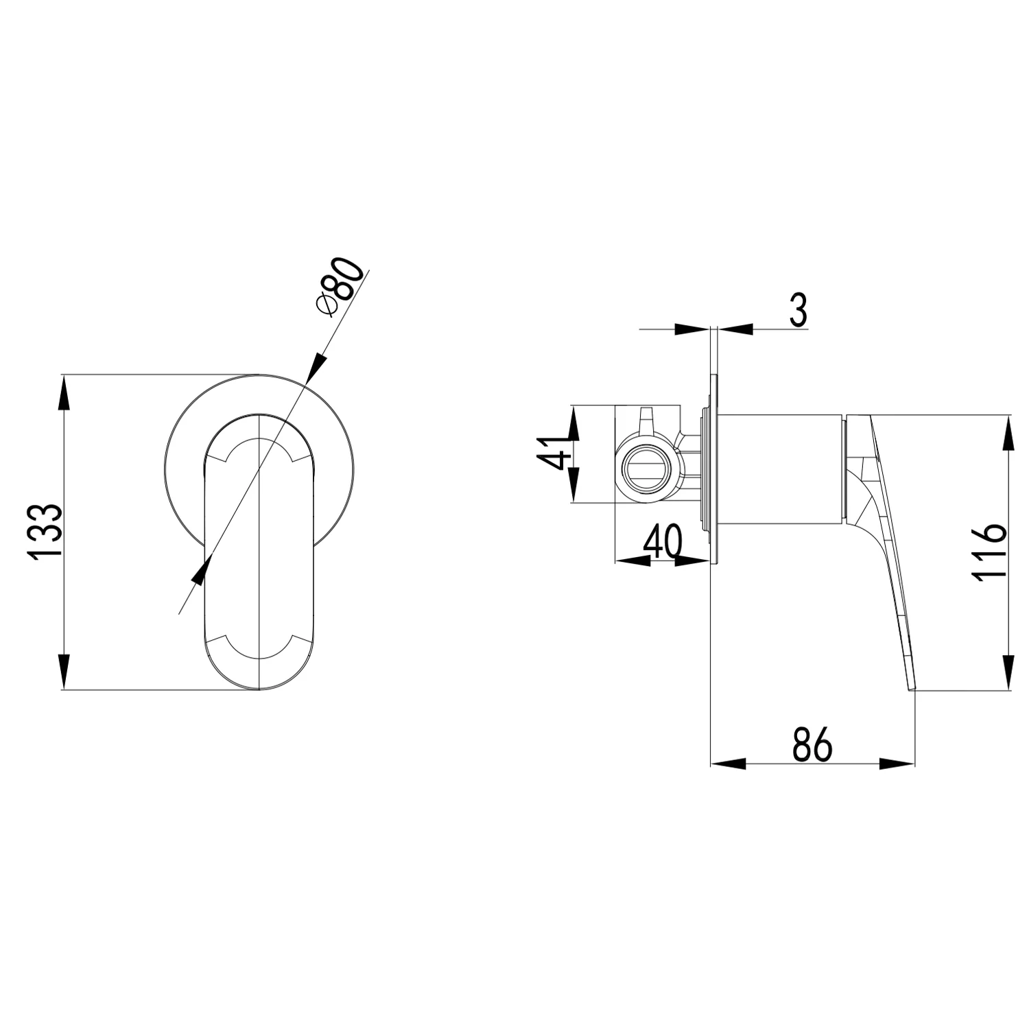 Sulu Brass Wall Mixer - Image 6