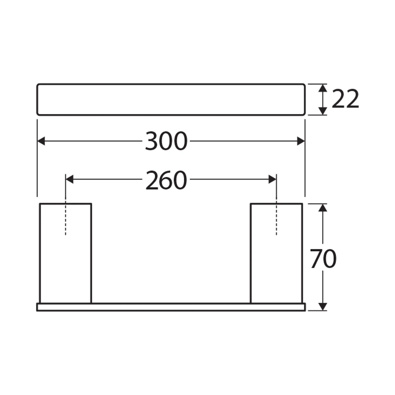 Tono Single Towel Rail 300mm - Image 6
