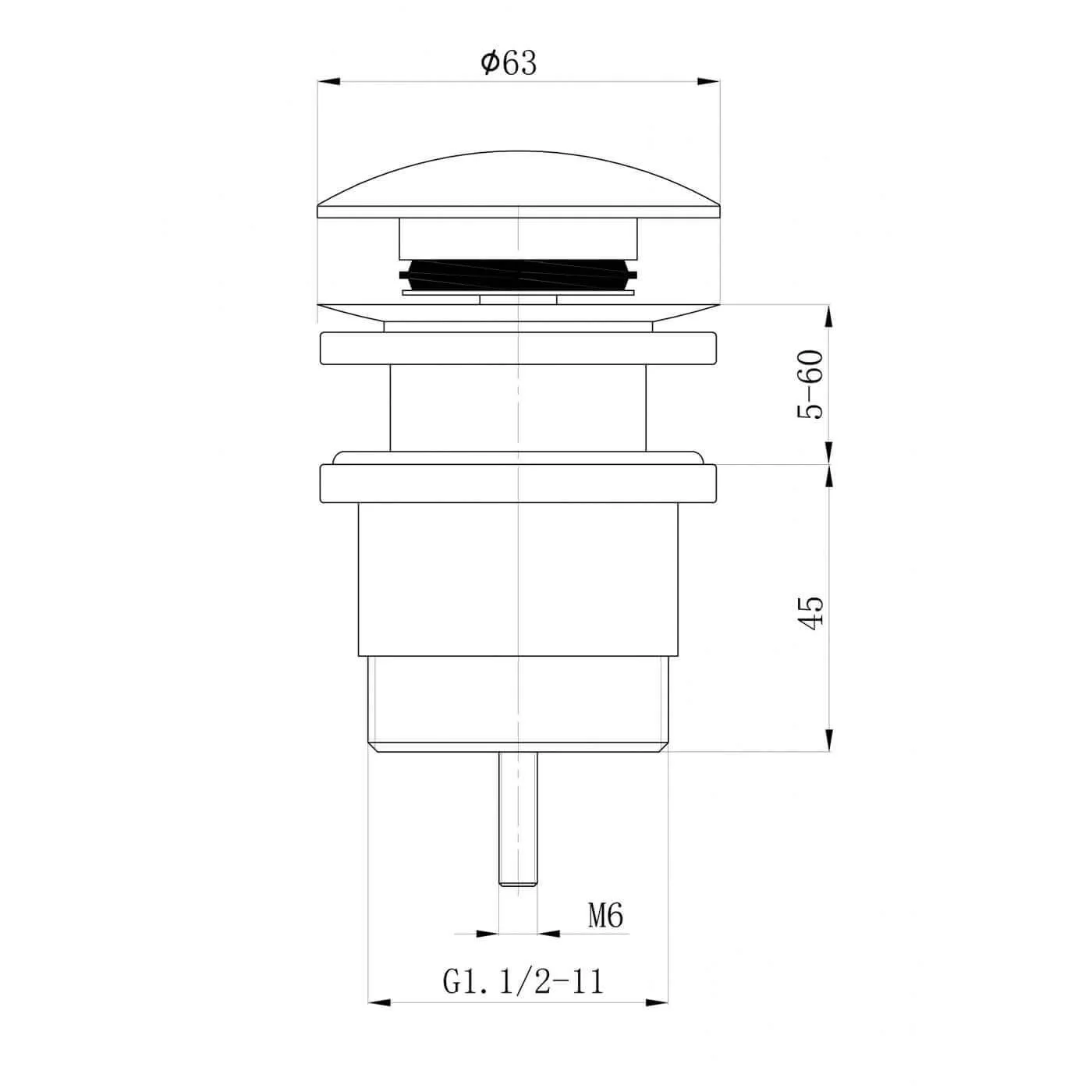 Universal Solid Brass Basin Pop-Up Waste - Image 7