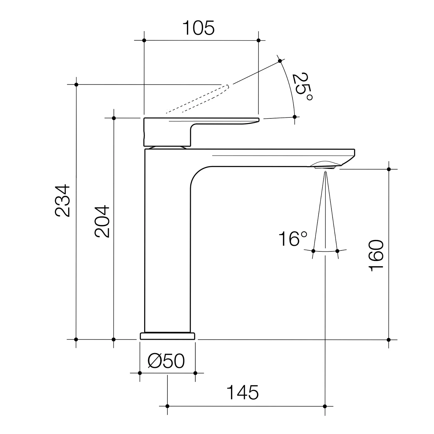 Urbane II Mid Rise Basin Mixer - Image 6