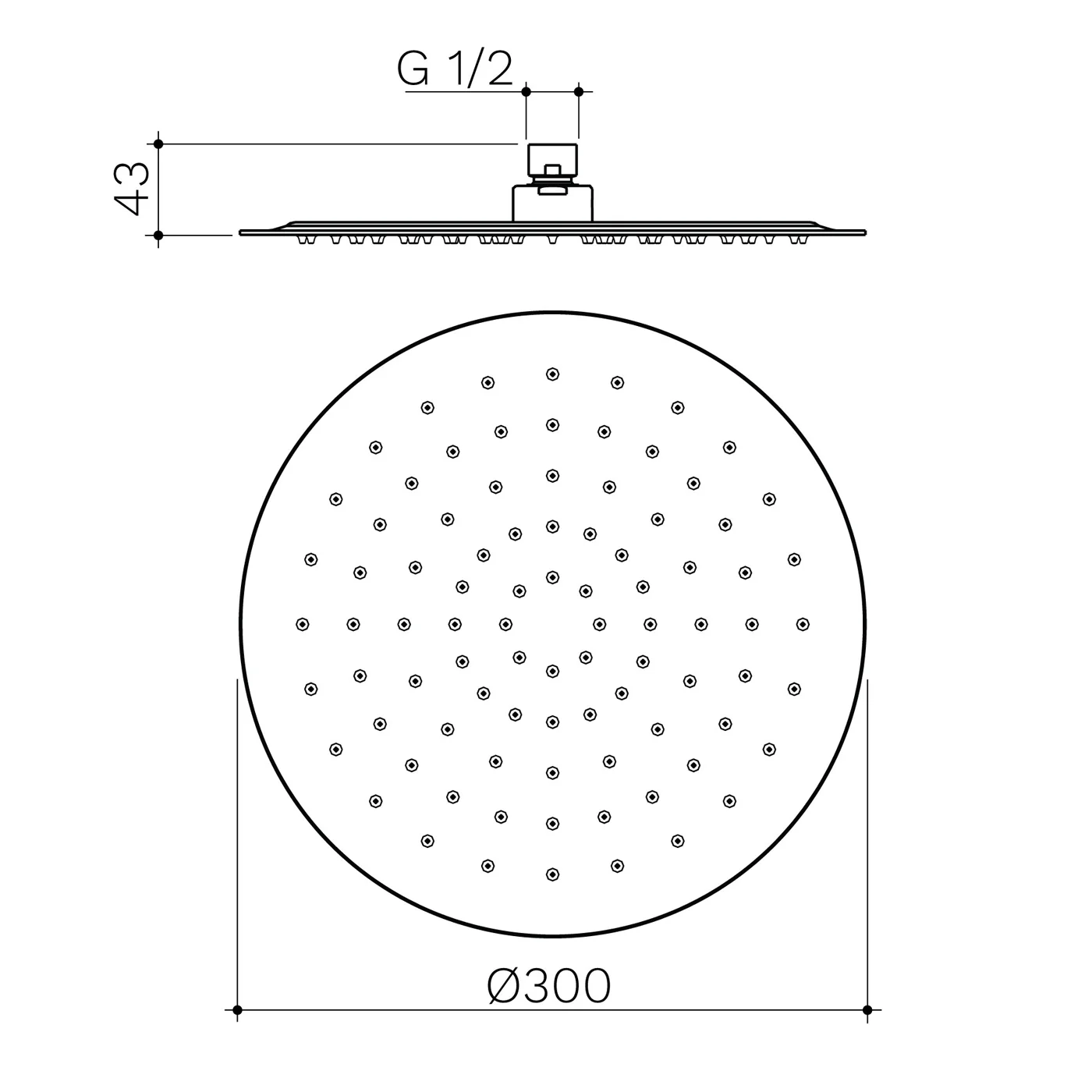 Urbane II Round Shower Head 300mm - Image 6