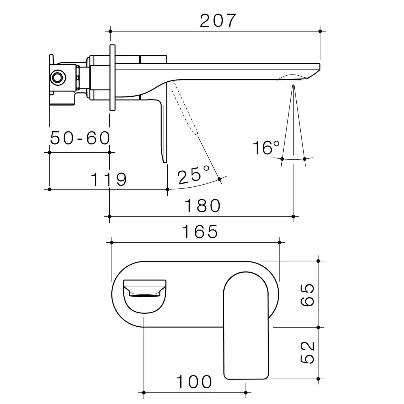 Urbane II Round Wall Mixer Spout Set - Image 6