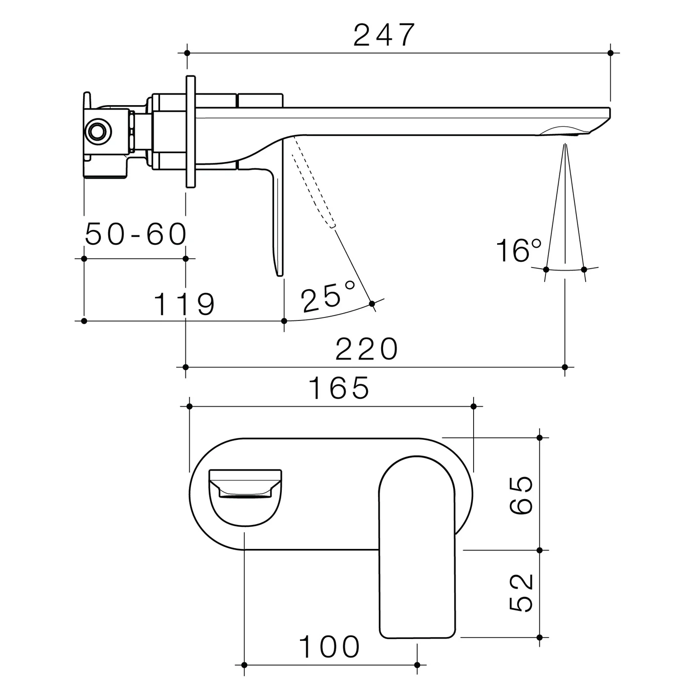 Urbane II Round Wall Mixer Spout Set - Image 7