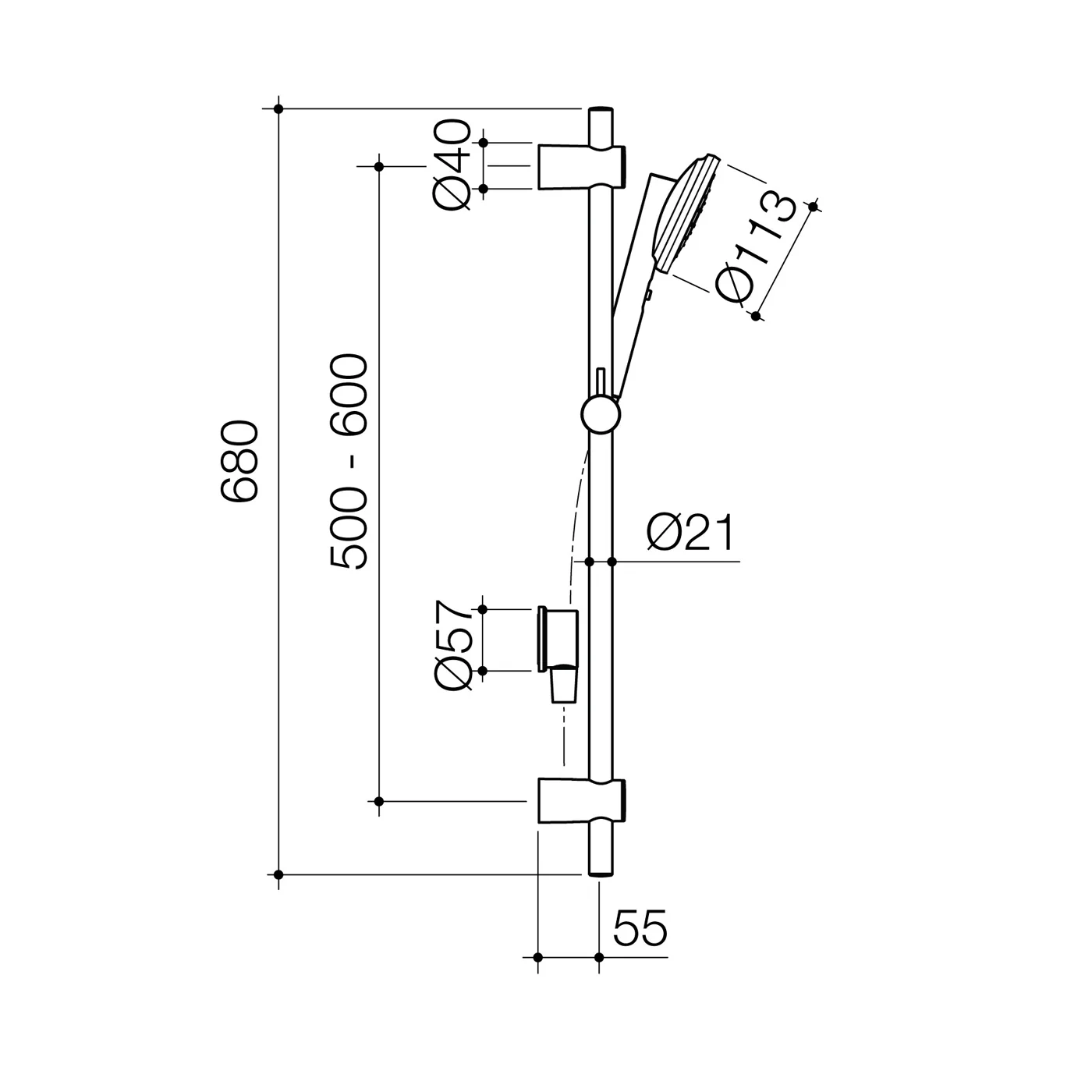 Urbane II Sliding Rail Shower - Image 6