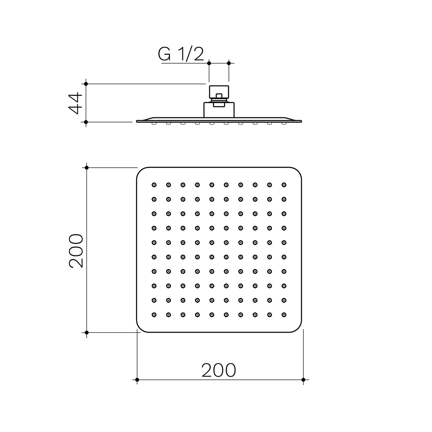 Urbane II Square Shower Head 200mm - Image 6