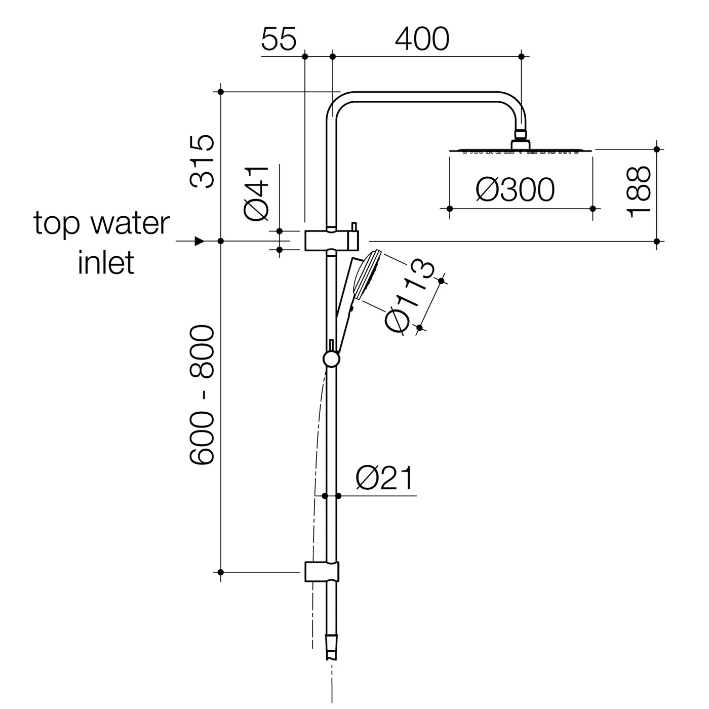 Urbane II Twin Shower Rail - Image 8