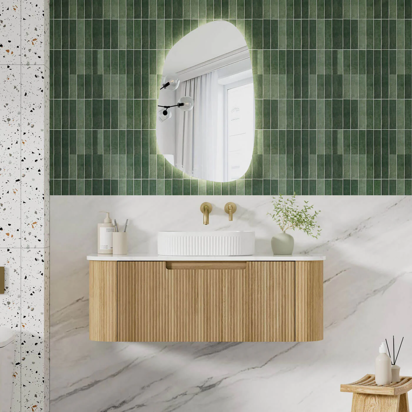Varcelli Mono Curved Wall Hung Vanity