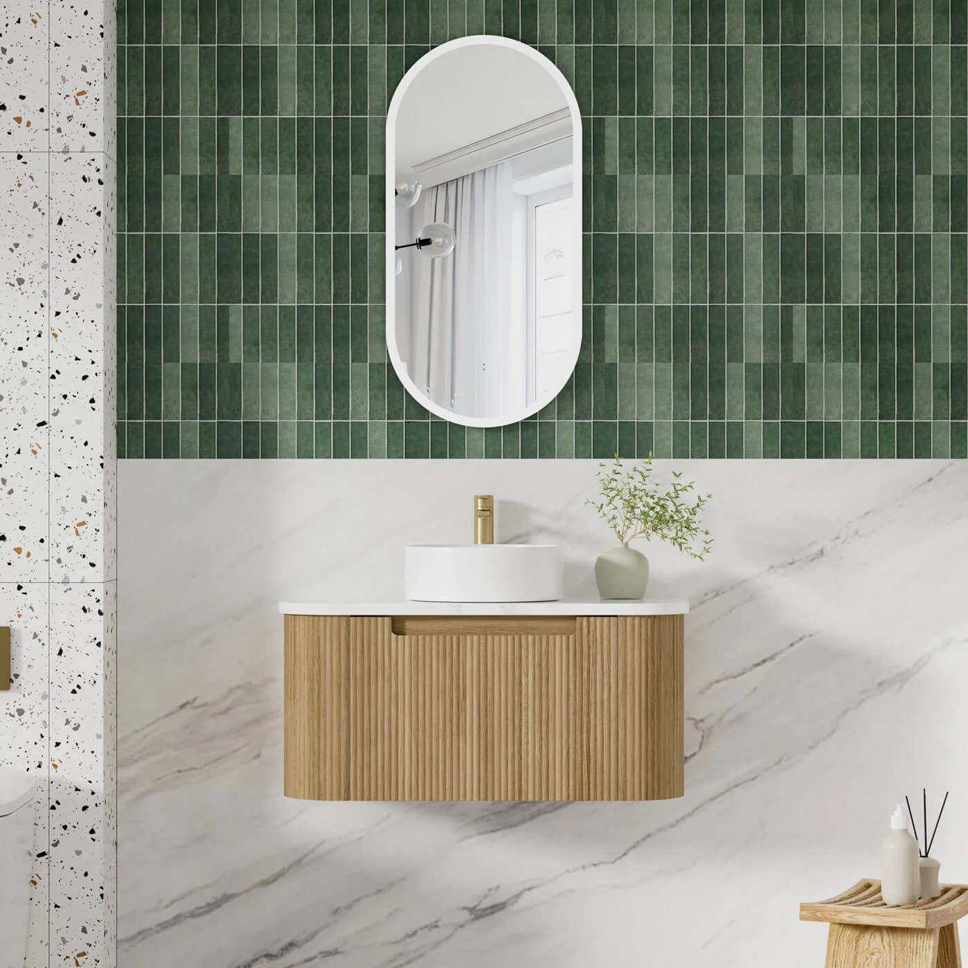 Varcelli Mono Curved Wall Hung Vanity - Image 3