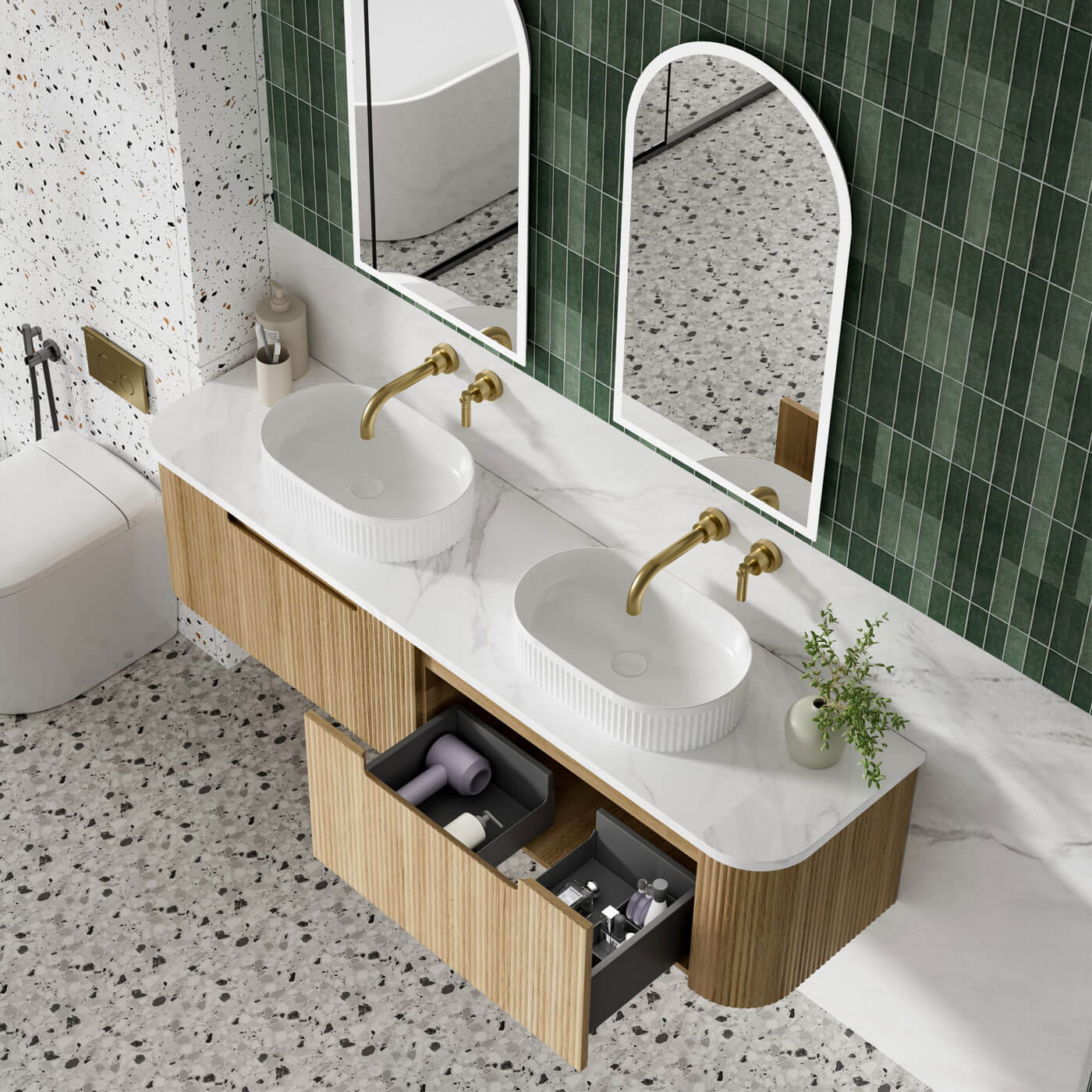 Varcelli Mono Curved Wall Hung Vanity - Image 6