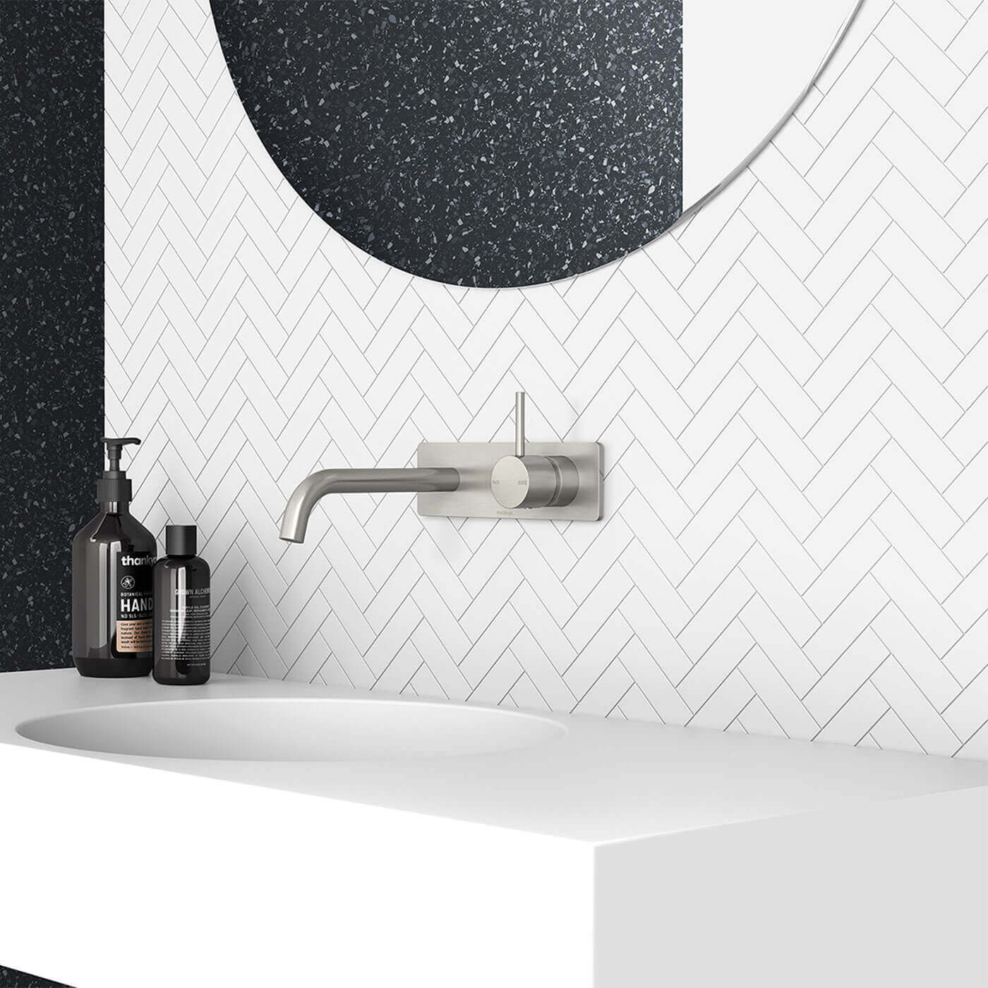 Vivid Slimline Upright Handle Wall Mixer Set - Image 5