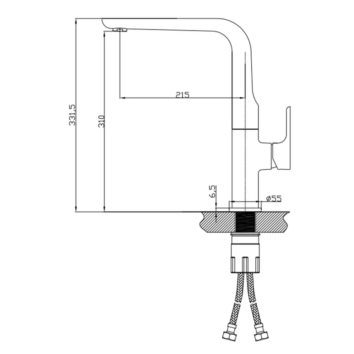 Vogue Slim Kitchen Laundry Sink Mixer - Image 5