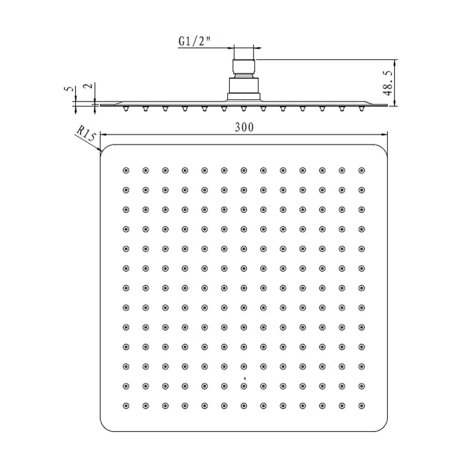 Vogue Square Rain Shower Head 300mm - Image 4