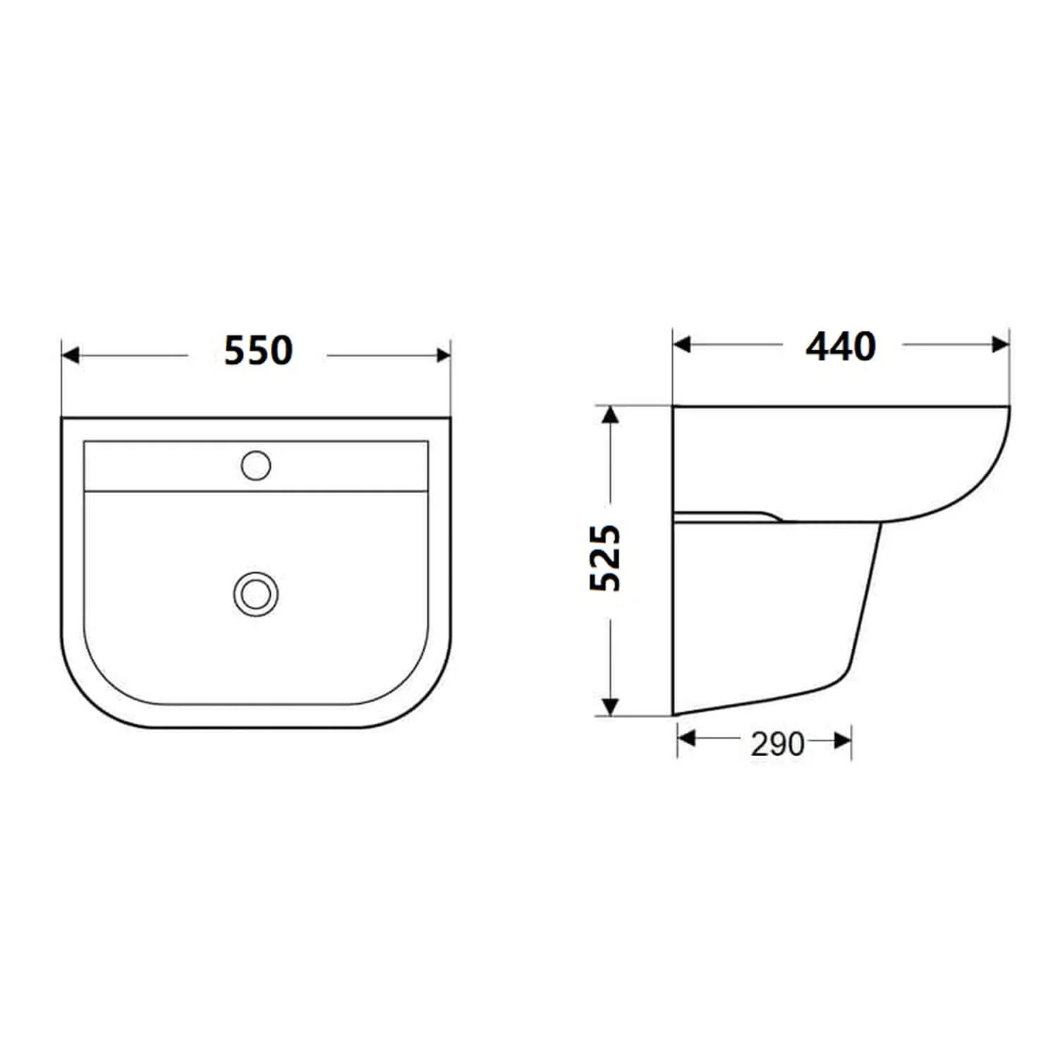 Vola DDA Disable Care Wall Hung Basin with Shroud - Image 3