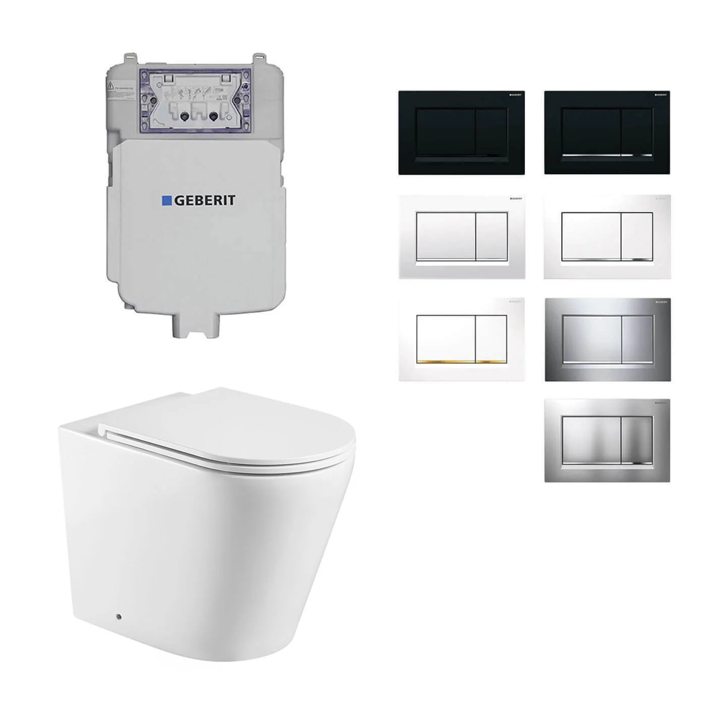 Zurich In Wall Rimless Tornado Toilet Geberit Sigma 30 Package